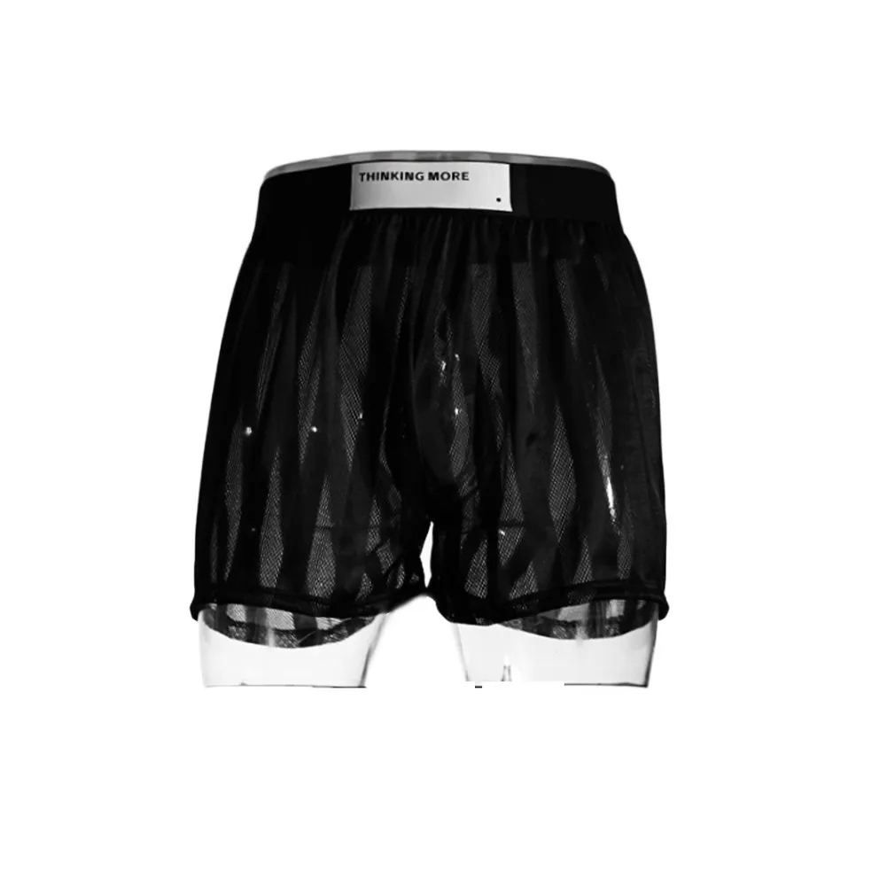 

Hot Sale Men Mesh Loose See Through Boxers Shorts Trunks Hollow Breathable Cooling Underwear For Sports Fitness