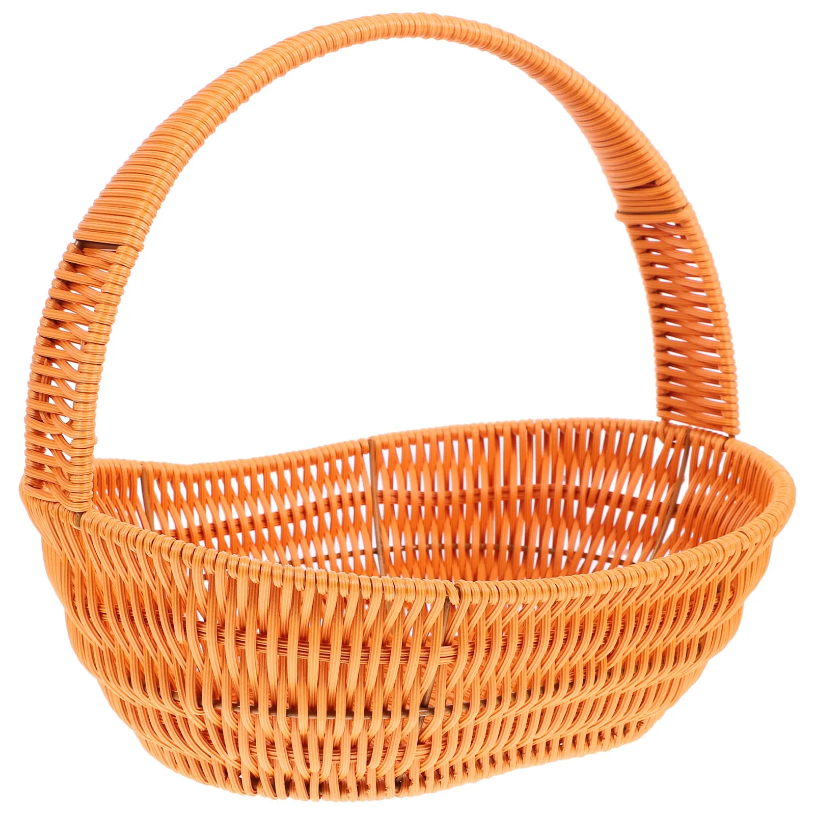 Cesta de Mimbre Sintético Tejida a Mano con Forma de Barco, Cesta de Almacenamiento Floral para Decoración del Hogar, Exhibición de Frutas, Regalo para Bodas