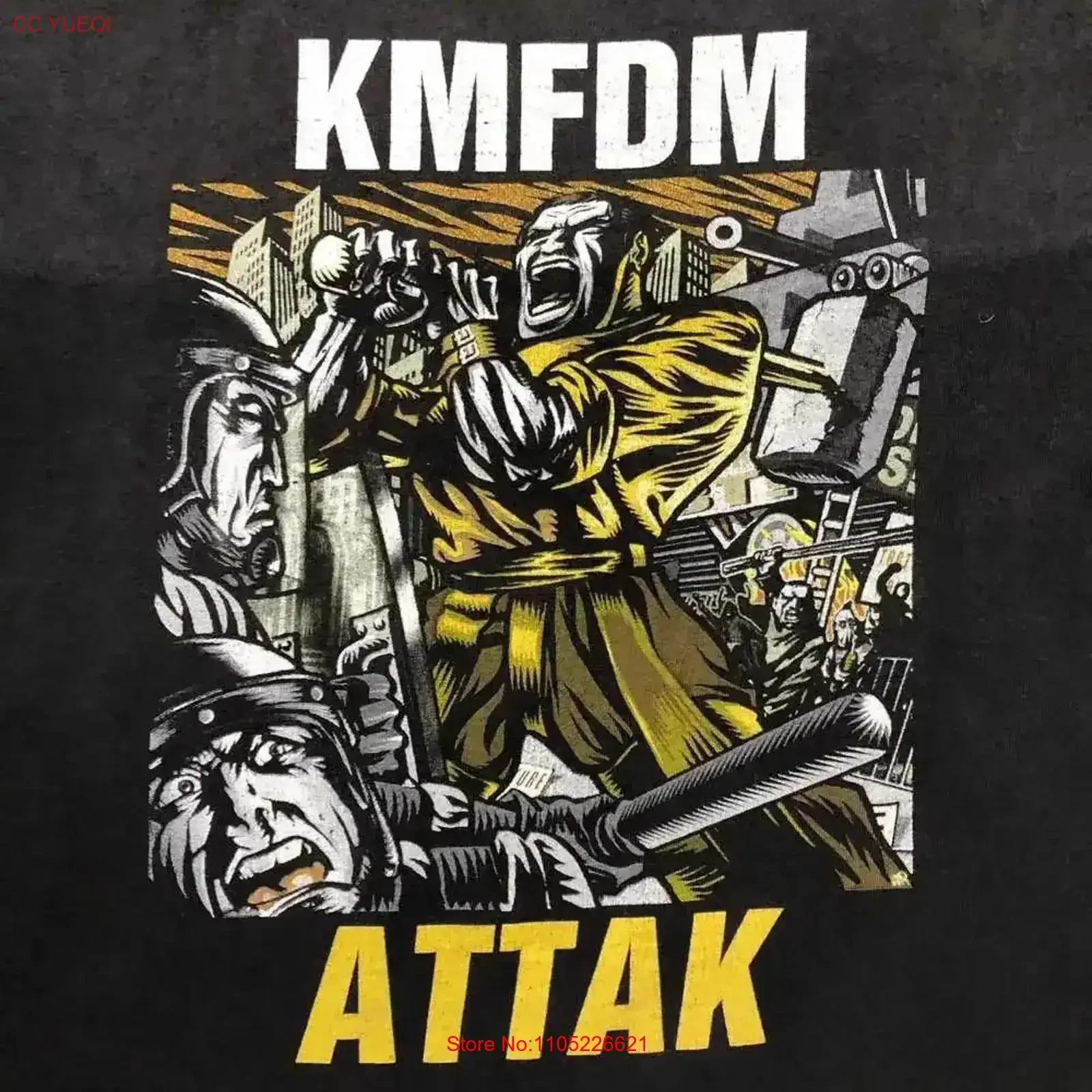KMFDM Band Attak For Fan Cotton T Shirt Full Size vintage Washed Stylish graphic Casual Comfortable Soft fashion streetwear