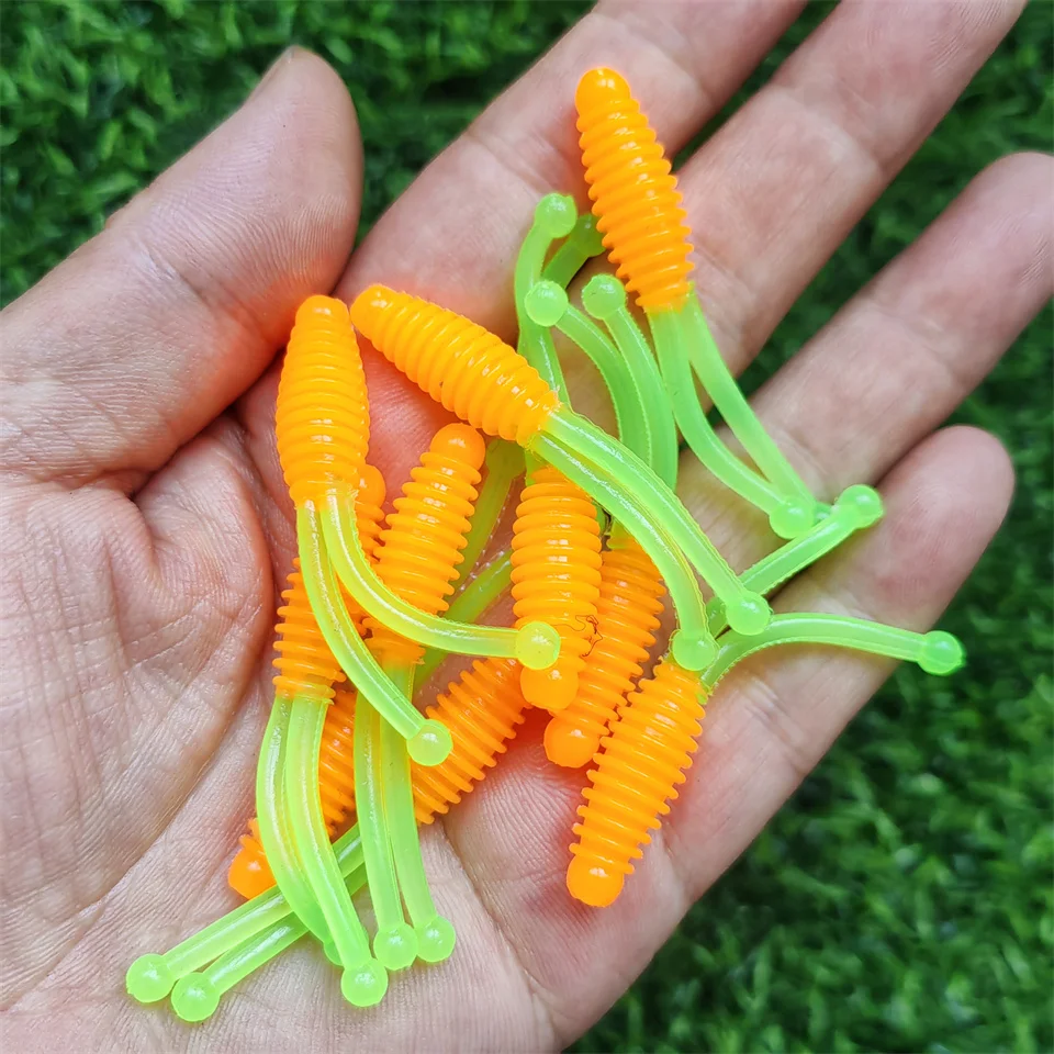 10pcs/lot Fishing Soft Lures Rockfish 50mm 1.1g Swimbait Split Tail Silicone Artificial Wobbler Jigging Jerkbait Shad Worm Bait