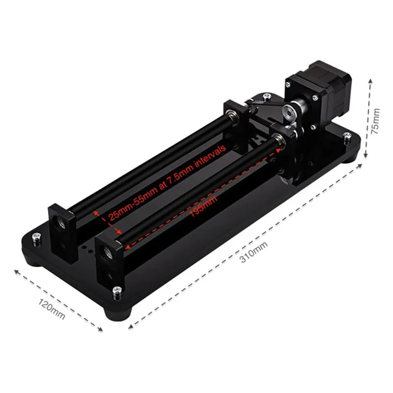 طبلة دوارة بالليزر، وحدة نقش طبلة دوارة ذات محور Y قابلة للتعديل، للأشياء المنحنية، قطر زجاج النبيذ في الخزان، سهلة الاستخدام-