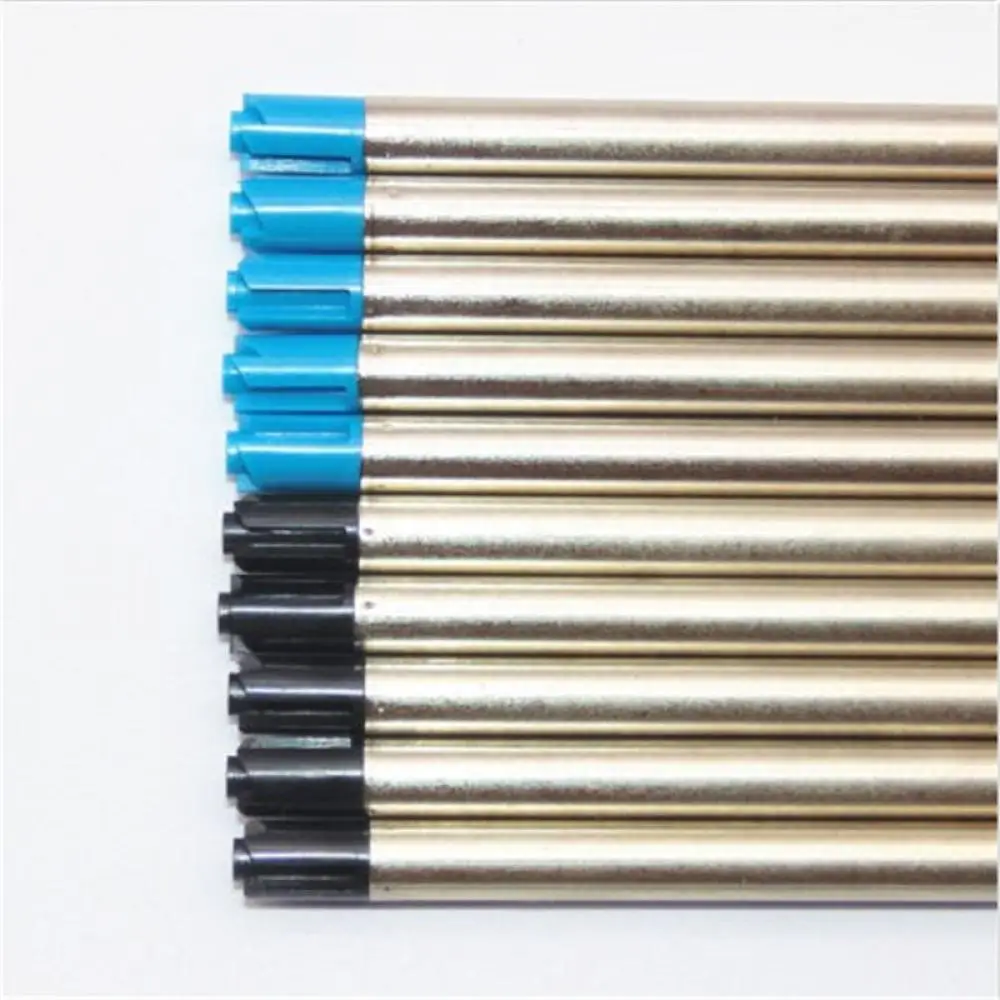 10pc Originality Metal Ballpoint Pen Refill DIY Blue Black Ink Medium Roller Ball Pen Office School Stationery Gift Dropshipping