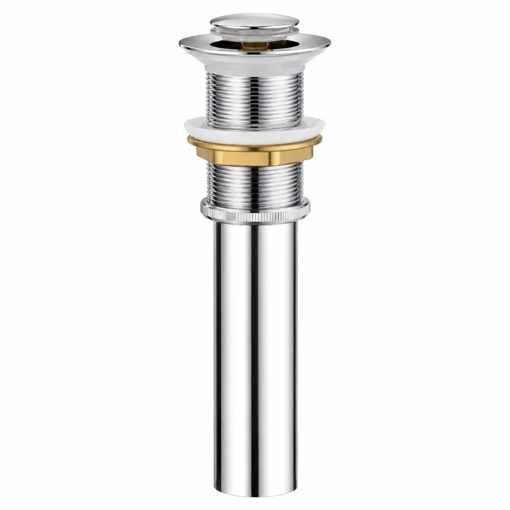 Push Bounce Drain Stopper Electroplating Finish Without Overflow Basin Drain Plug Stainless Steel Small Cover Design Drainer