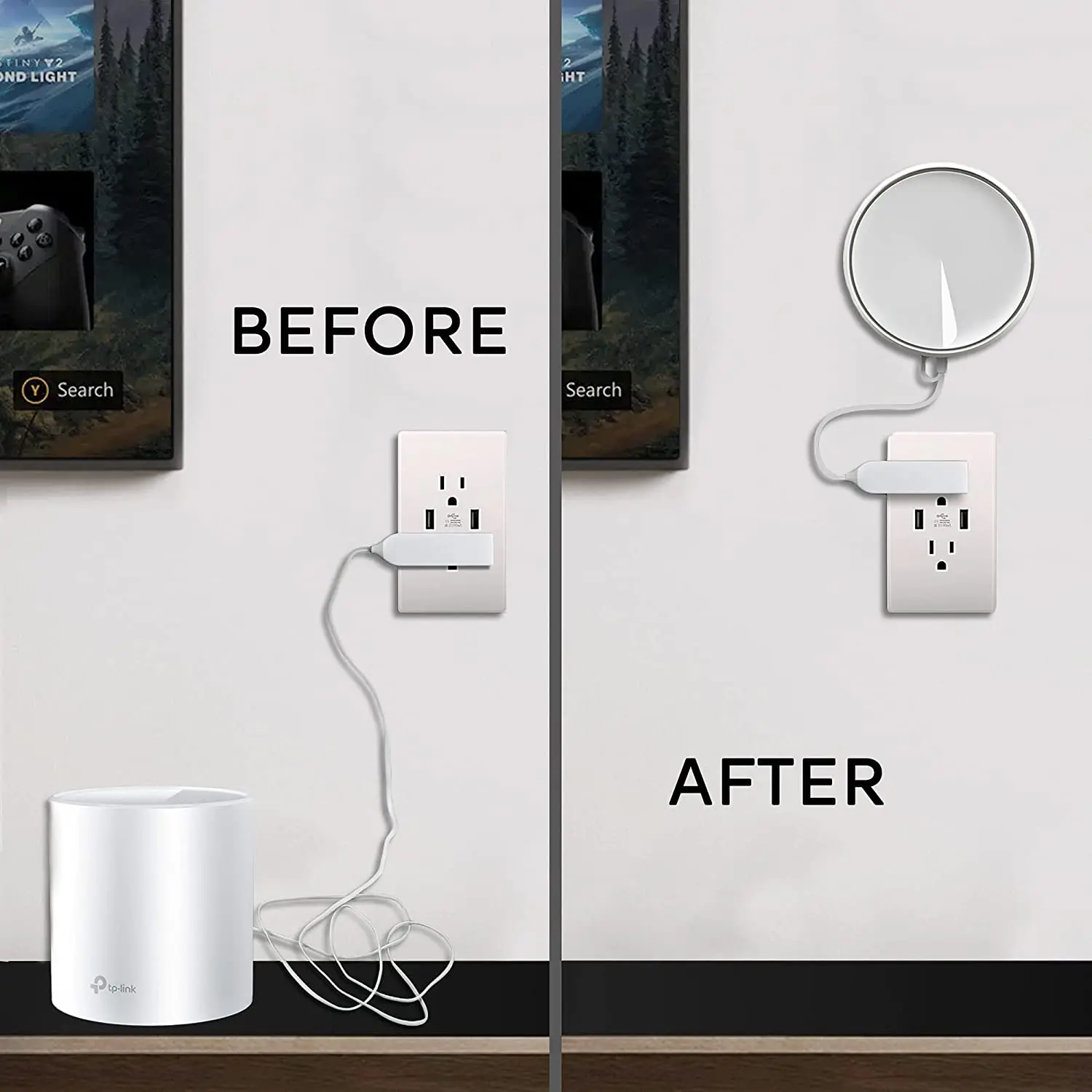 Bangcheer Cable Organizer for Whole WiFi Booster, Home WiFi Mesh System for Tp Link Deco X20 and X60, Easy-to-Install image 5