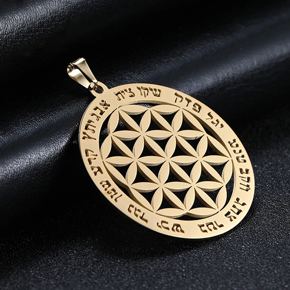 EUEAVAN 10pcs Flower of Life Charms Pendant for Necklace Stainless Steel Charm for Necklace Jewelry Making Mandal DIY Pendants