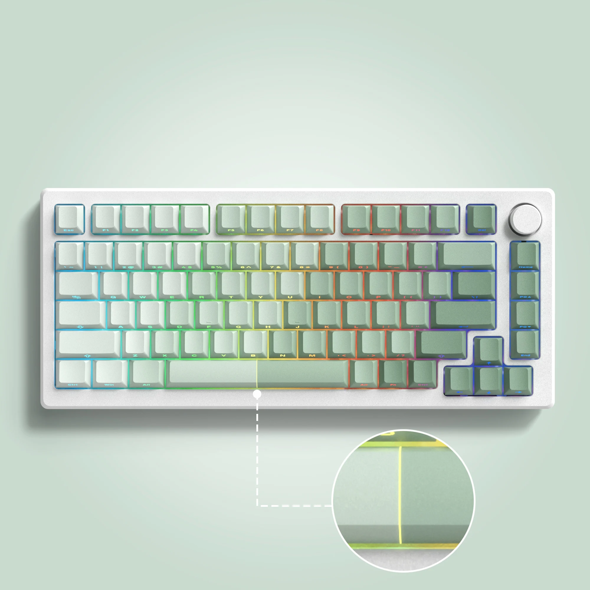 Imagem -06 - Pbt Double Shot Side Print Backlit Keycaps Gradiente Mar Verde Fit para Teclado Mecânico mx 108 87 84 64 61 108 87