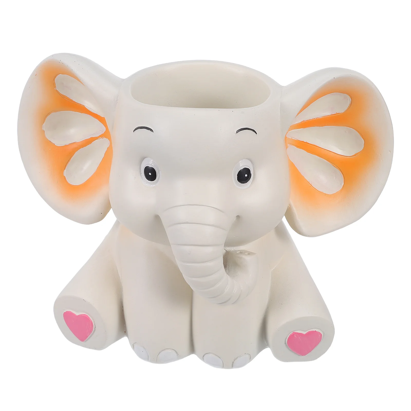 

Elephant Resin Pen Pencil Holder 4.72x4.72x3.93in Cartoon Desk Organizer Decorative Box for Home Office School Workspace Cute