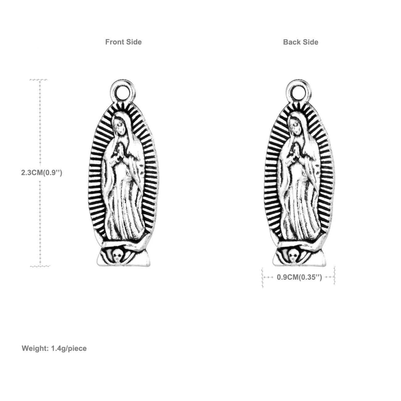 Diyalo 30 Stück Mini Unsere Liebe Frau von Guadalupe Jungfrau Maria Anhänger Charms DIY Armband Halskette Rosenkranz Rosenkranz Schmuckherstellung Teile – Detail 1