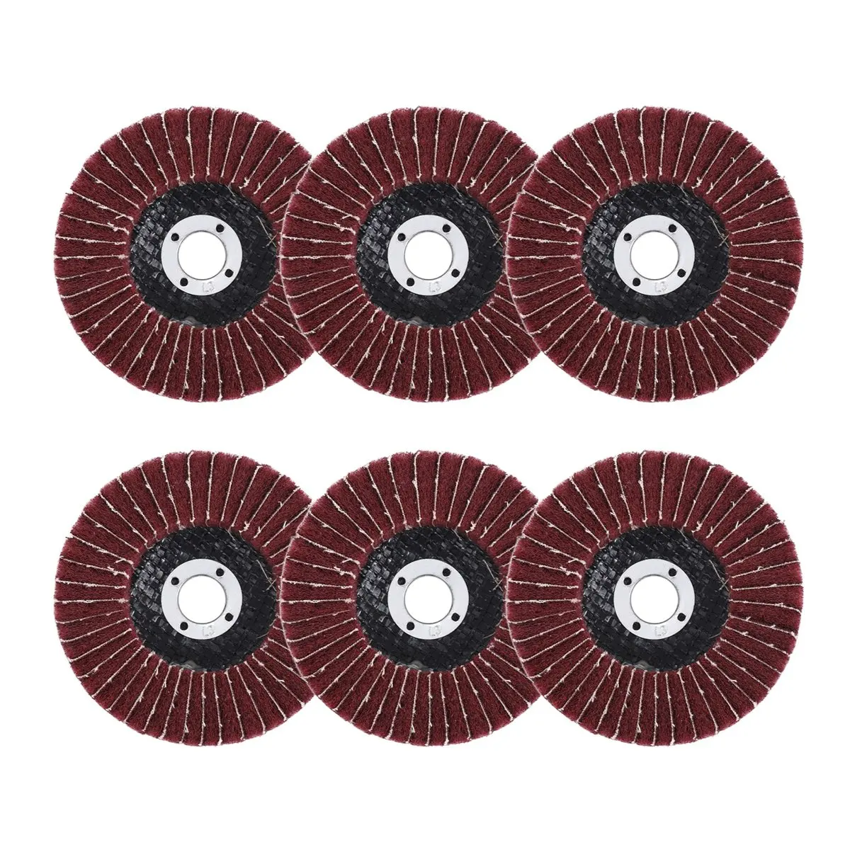 A38M 6PCS 4 Inch 240 Grit Red Nylon Fiber Flap Discs with Sandpaper,perfect for Paint Remove & Stainless Steel Tube Polishing