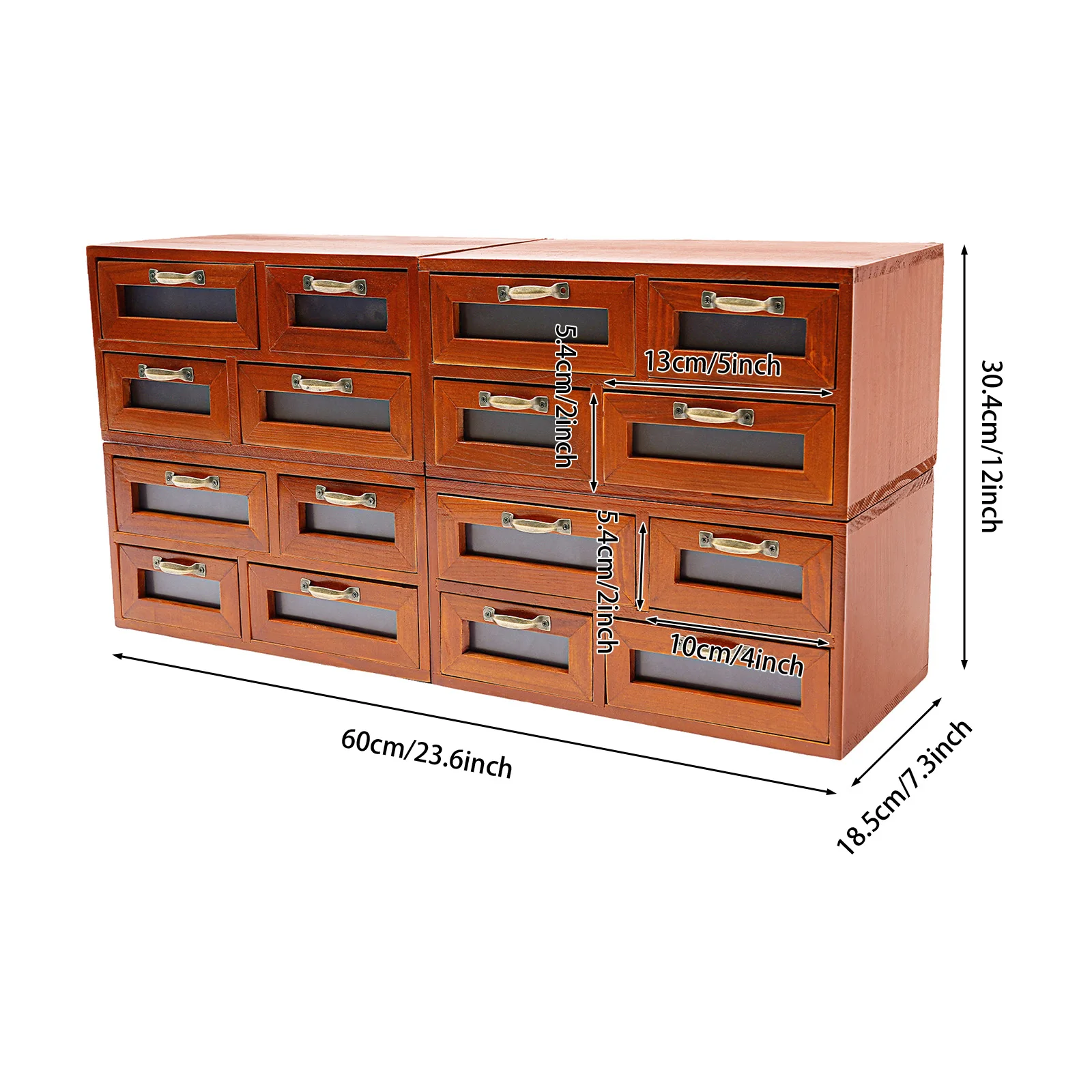 

16 Drawers Wooden Storage Box, Wooden Multi Drawer Storage Organizer, Desktop Drawer Organizer for Cards, Pictures, Cosmetics