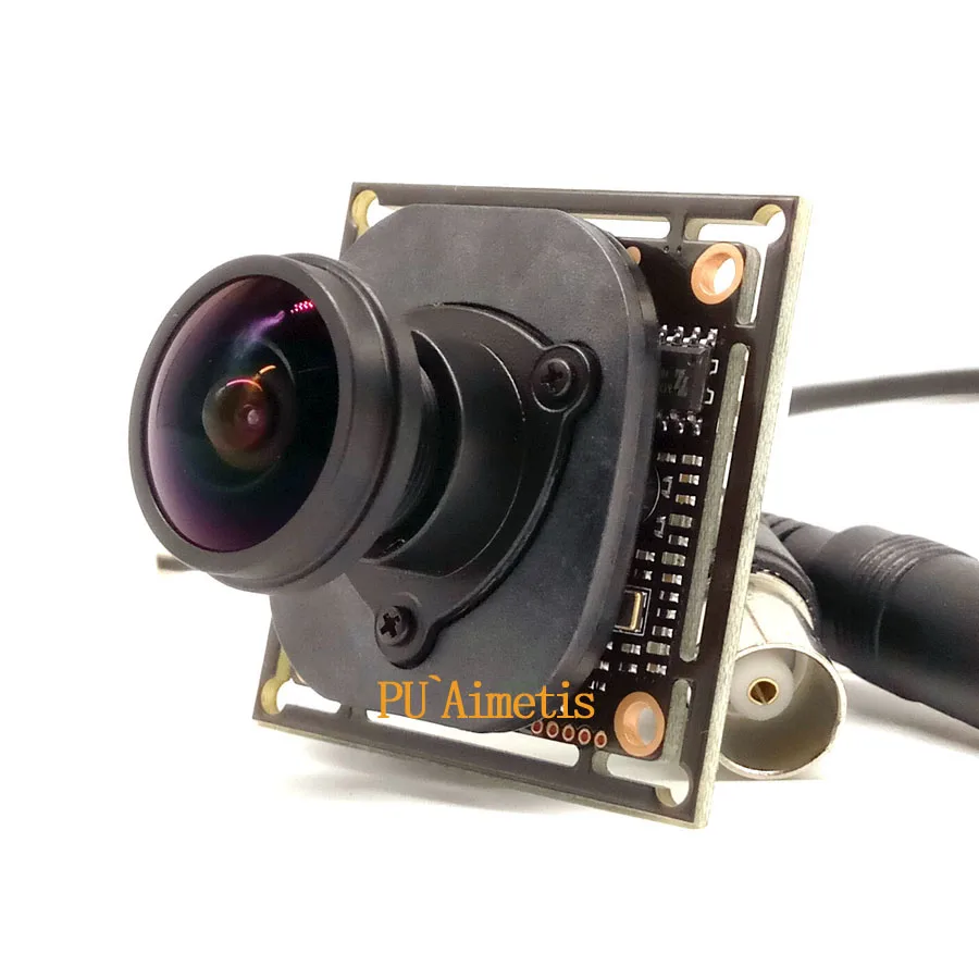PU`Aimetis 2MP 1080P 4 em 1 AHD 360 Graus Fisheye Panorâmica HD CCTV Módulo de Câmera de Vigilância 2000TVL 5MP 1.8mm Lente ODS Cabo