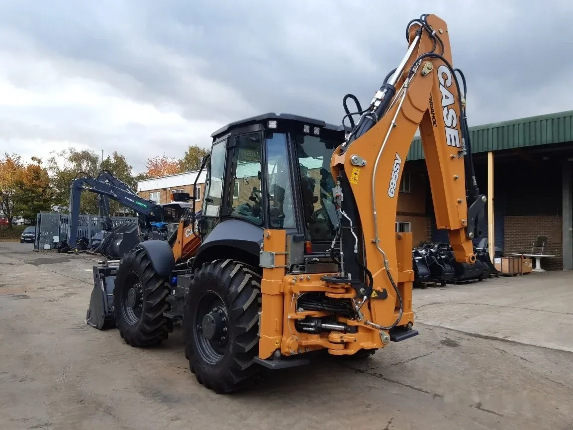 Backhoe loader, front loader stock ready for shipment