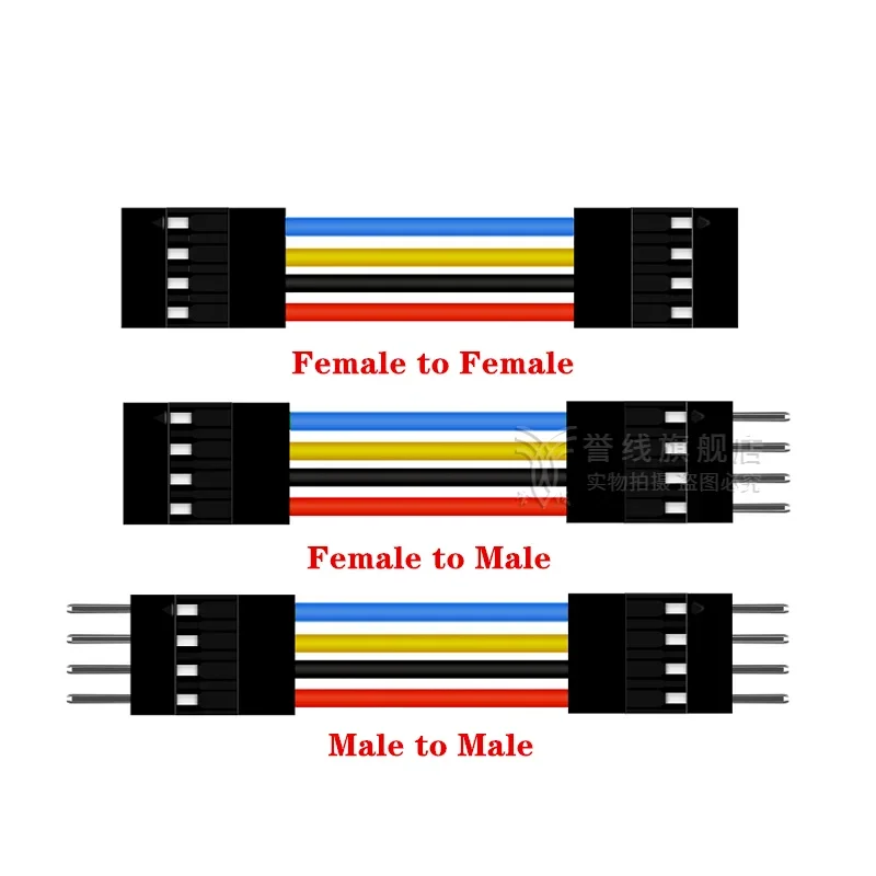 10Pcs 2.54MM Pitch Dupont Line Female / Male 2P 3P 4P 5P 6 7 8 10 12 Pin Dupont Cable Connector Jumper Cable Wire 10Cm/20Cm/30Cm