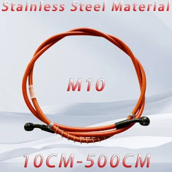 Motorcycle Universal Brake Hose 10CM-500CM, 28 ° -28 ° Military Green Joint On Both Sides, Orange Hose, Hydraulic Oil Pipe
