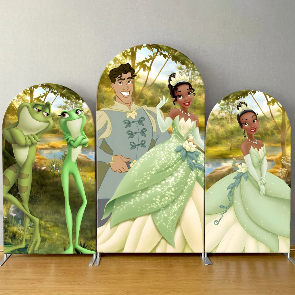 

The Princess and The Frog Theme Arch Backdrop Cover Disney Tiana Forest Cartoon Birthday Party BabyShower Photography Background