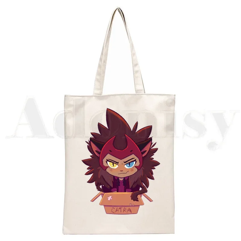 Adora Catra Love She Ra And Catra Cartoon Artwork Handbags Shoulder Bags Casual Shopping Girls Handbag Women Elegant Canvas Bag