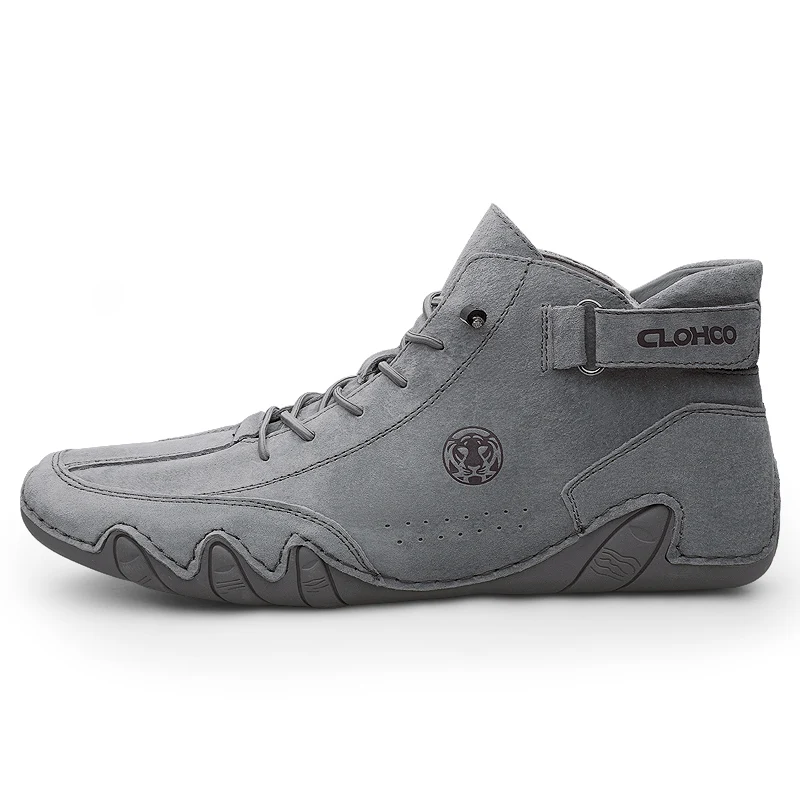 CLOHOO Lässige Stiefeletten für Herren, zum Schnüren, zum Gehen, leicht, bequem, für Motorrad, Outdoor, Winter, warme Modeschuhe – Detail 8