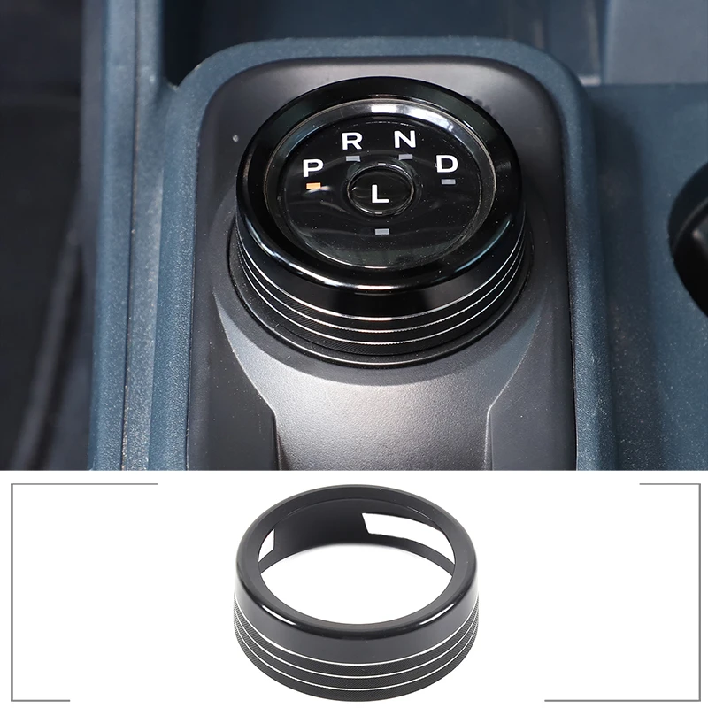 

For Ford Maverick 2022 Aluminum Alloy BLACK Central Shift Control Knob Decoration Trim Ring Interior Accessories