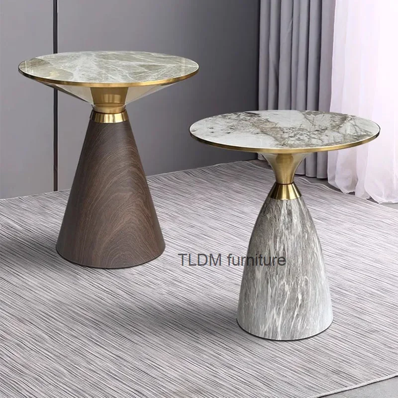 Small luxury coffee table center living room Italian designer circular tabletop salon balcony tabletop salon bedroom furniture