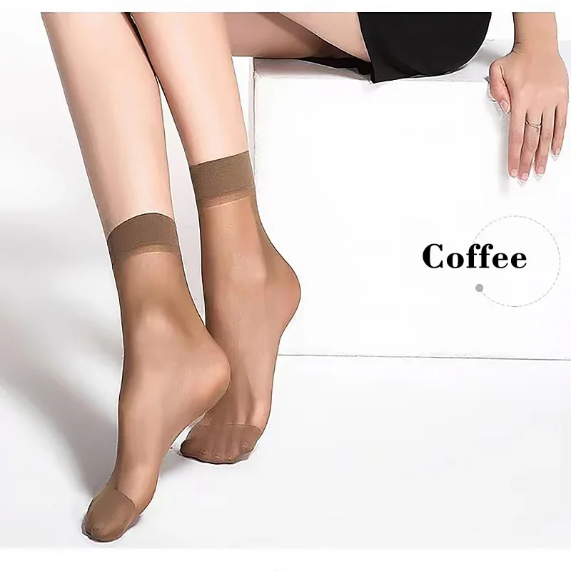 1-30Pairs Transparent Summer Socks Ultrathin Women Nylon Ladies Female Short Ankle Meias Elastic Crystal Spring Silk Sox