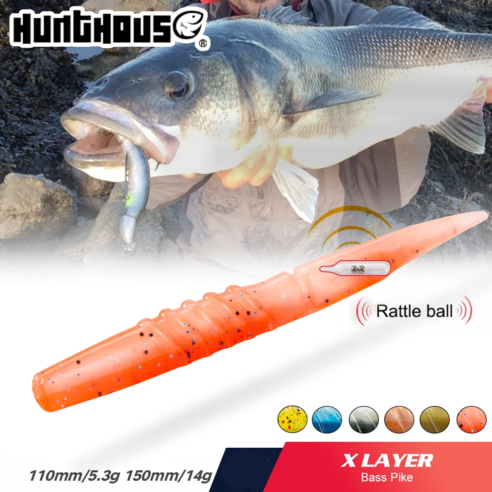 

Hunthouse Rattlesnake Soft Lure With Rattles LW231 110/150mm PVC Materal lerrue For Fishing Pike Bass Silicone Lure Fish Tackle