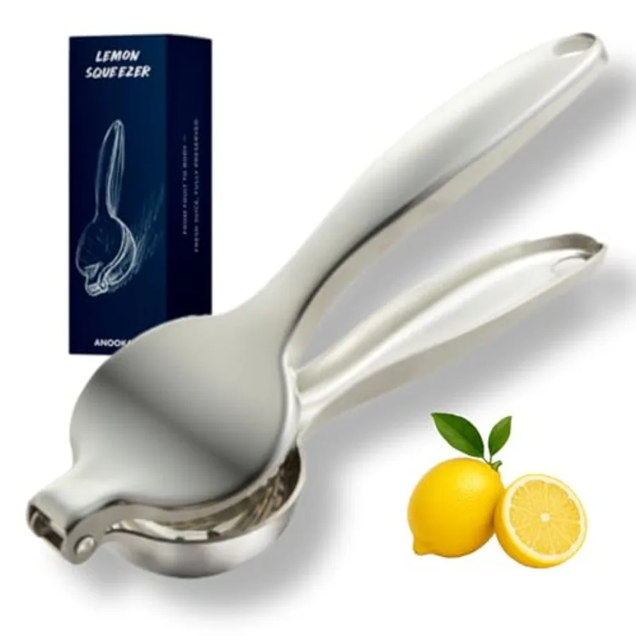 Lemon Squeezer 304 Stainless Steel Citrus Juicer, Heavy Duty Manual Hand Press for Lime Lemon, Perfect for Kitchen Bar, Dishwas