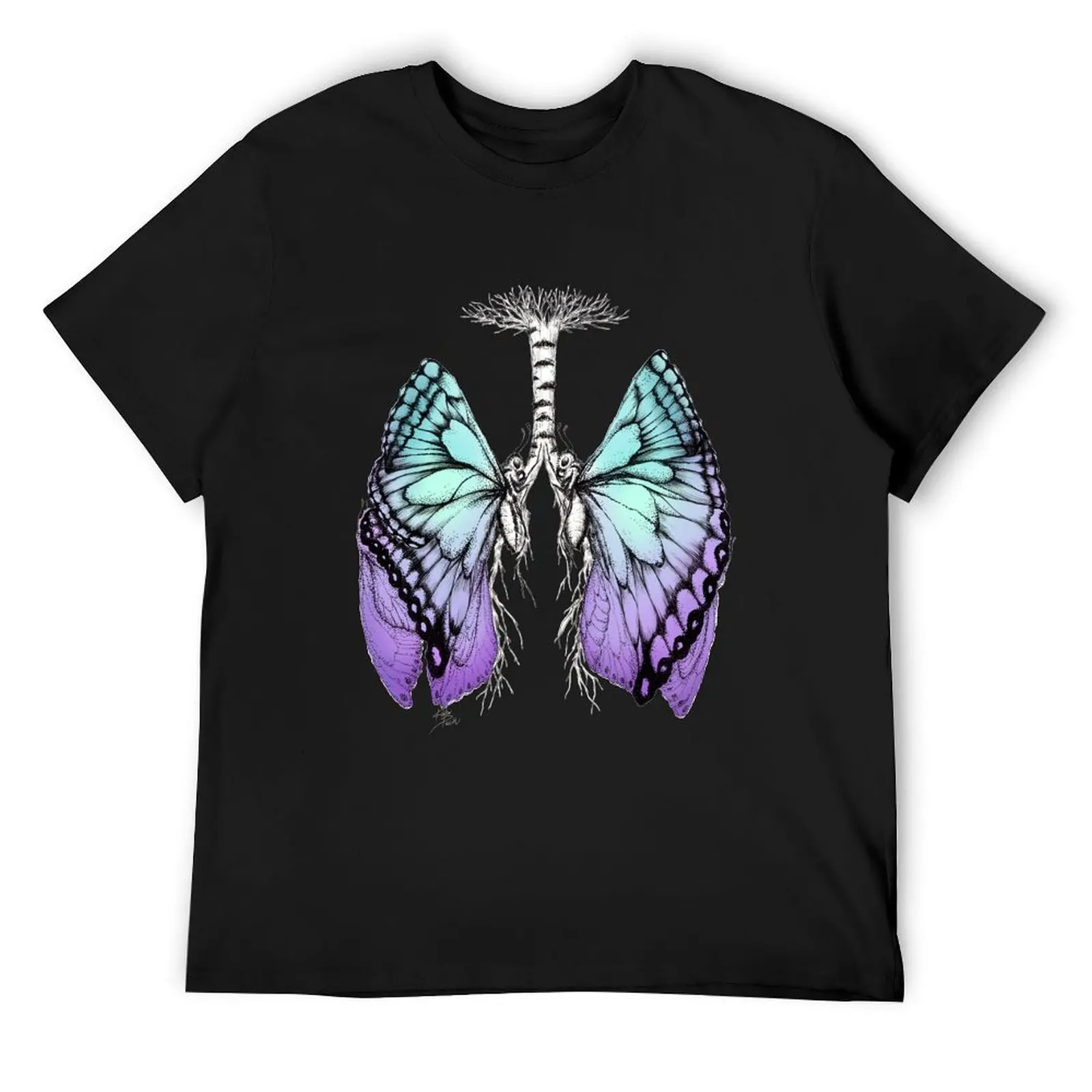 Butterfly Lung Blue Purple T-Shirt kawaii clothes plus sizes customs design your own slim fit t shirts for men