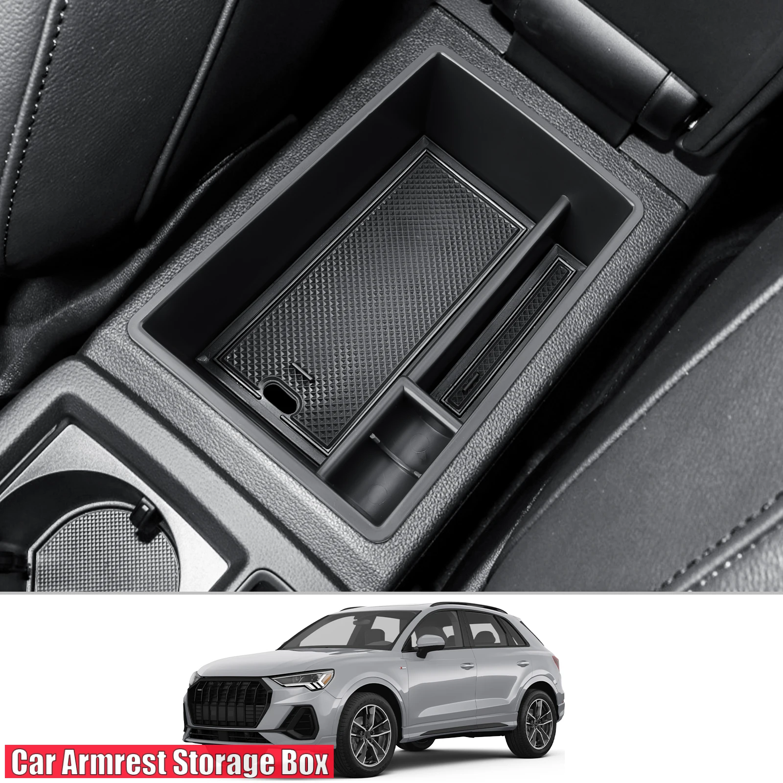 

Car Armrest Storage Box for Audi Q3 F3 2019-2022 2023 2024 Central Control Container Auto Audi Q3 F3 2024 Accessories