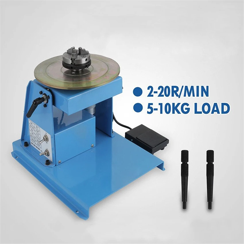 HD-10 Small Welding Turntable Welding Turntable Rotator Mini Welding Positioner Turntable Table With 65MM Chuck 220V/110V 10KG