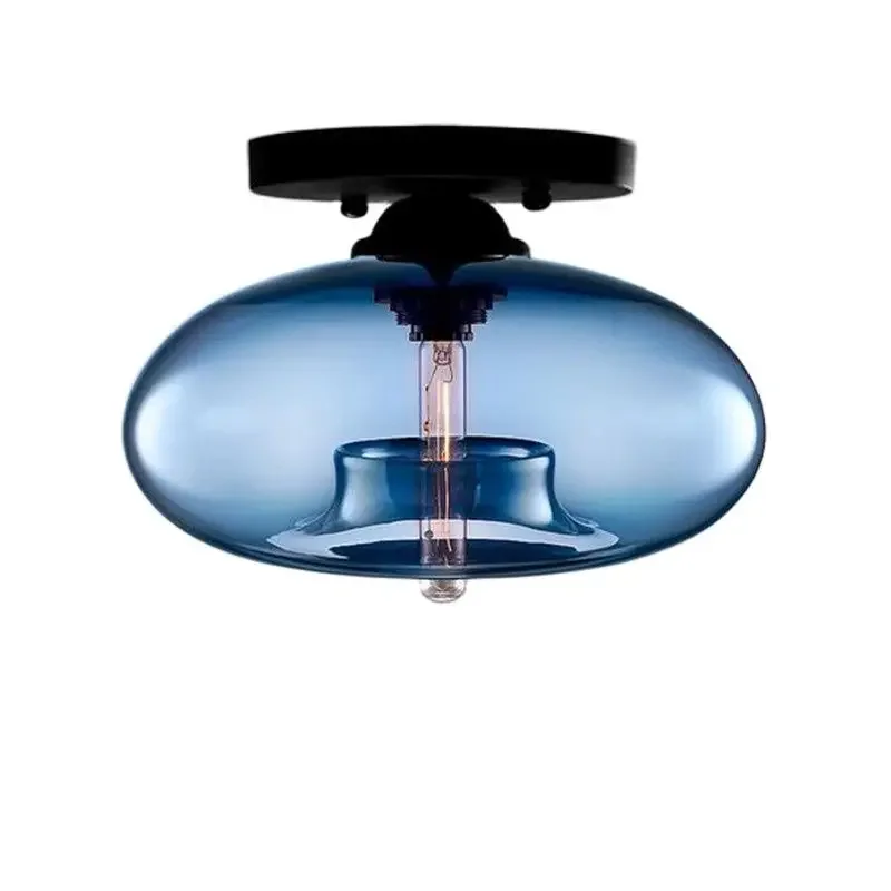 

HA Handmade Vintage Creative Multicolors Crystal Glass Dia 28cm Led E27 Ceiling Light for Ailse Balcony Entrance AC 80-265V 1395