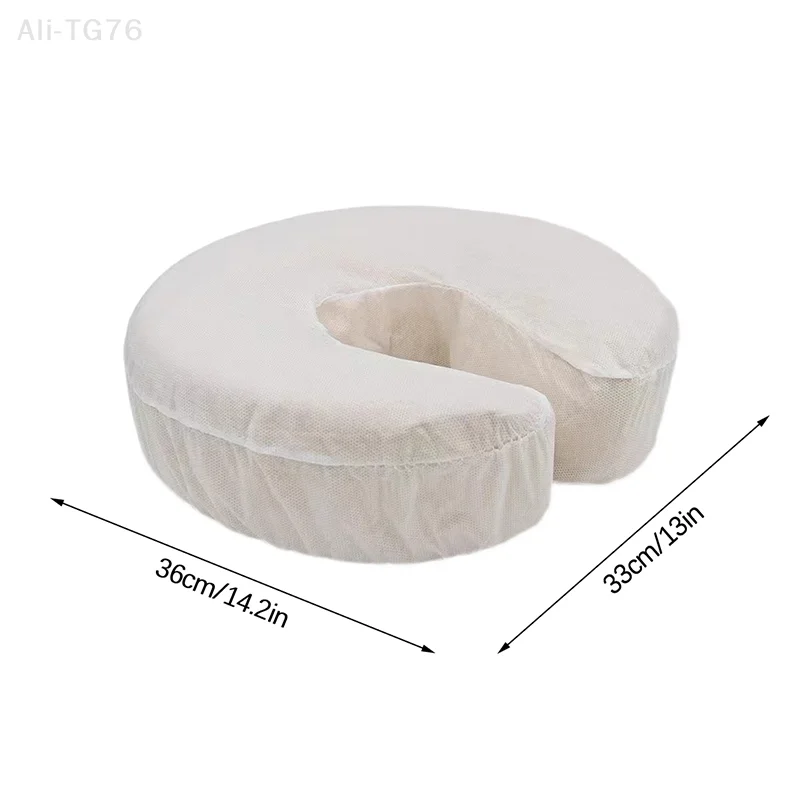 50 قطعة أغطية مسند الرأس المجهزة المتاح تدليك الوجه الراحة مهد الأبيض على شكل حرف U المخدة مرونة غير المنسوجة لصالون سبا