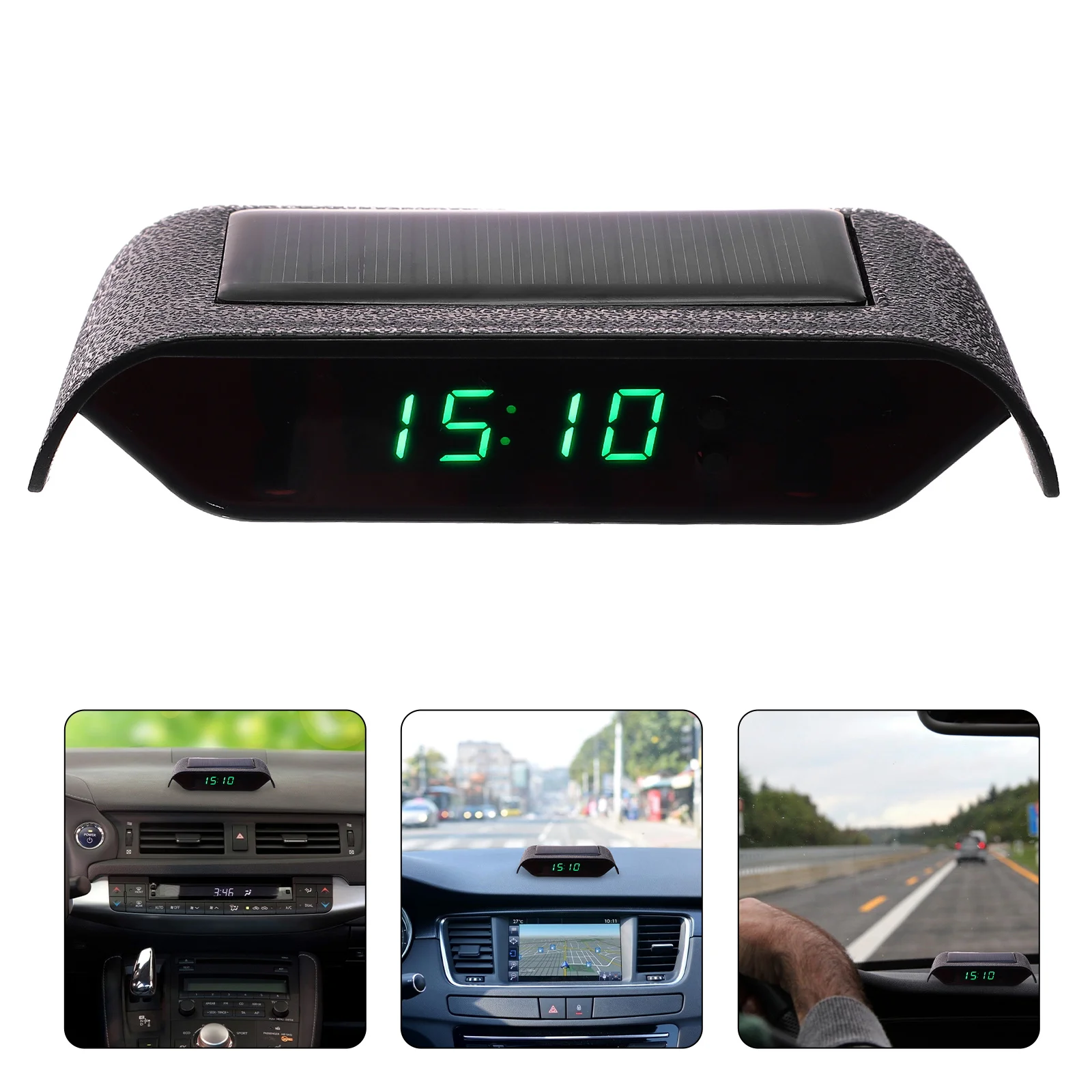

Solar Car Clock High Precision Vehicle Electronic Timer Heat Resistant Luminous Display Compact Desk Clock Car Electronic Timer