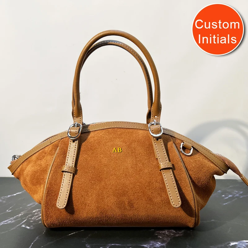 حقائب نسائية من جلد البقر الطبيعي بتصميم فاخر وحقائب يد 2025 جديدة من الجلد الطبيعي بمقبض علوي وحقيبة كتف صغيرة بأحرف أولية مخصصة جودة عالية ًالشحن مجانا وصول الشحن السريع #1