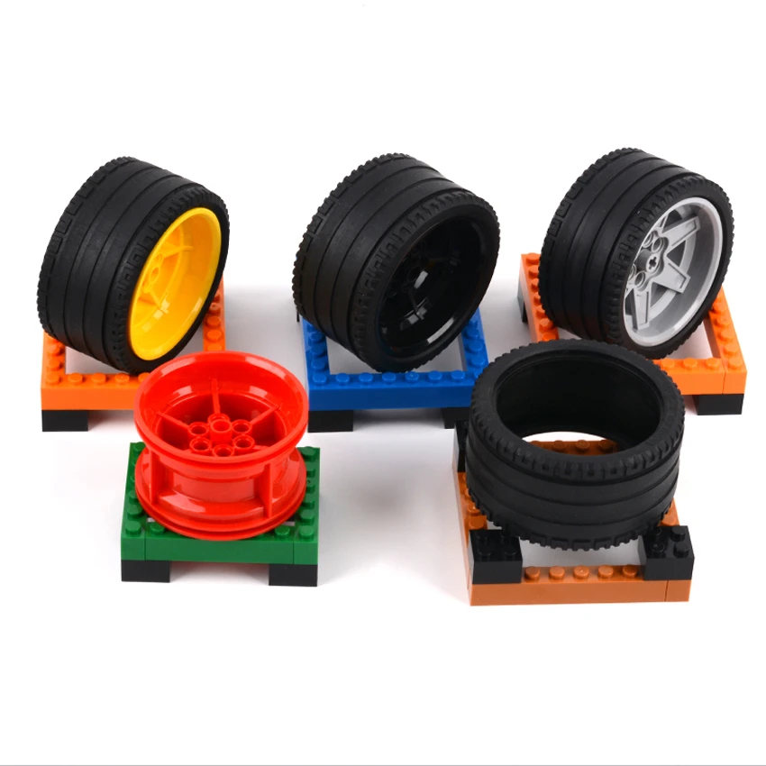 Rainbow Pig MOC Parts Wheel 15038 + 44771 Tire 68.8 x 36ZR High-Tech Compatible Bricks DIY Building Blocks Particle Kid Toy Gift