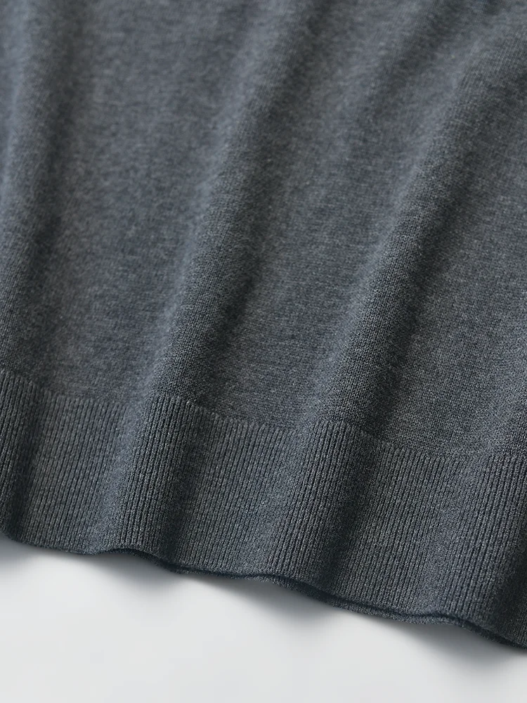   Z CLUB-suéter de punto largo para hombre, cuello alto, elástico, transpirable, combina con todo, mezcla de algodón suave para otoño e invierno