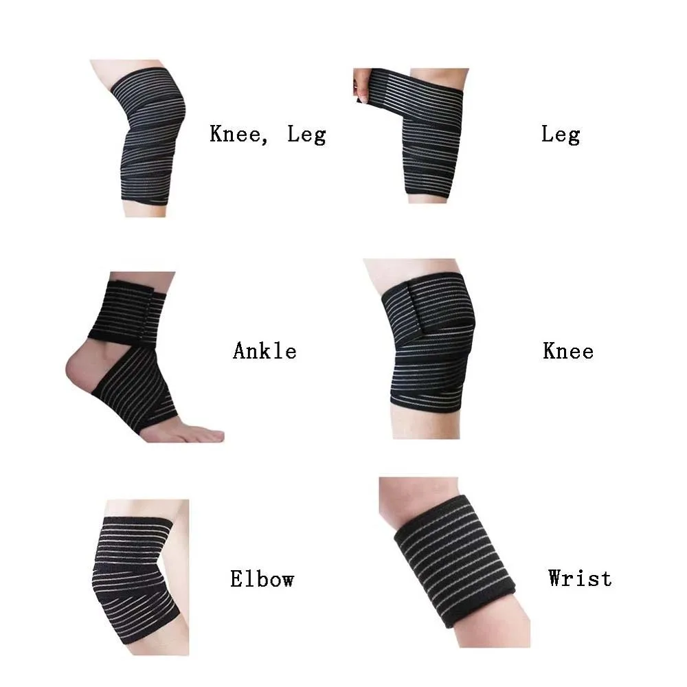 40~180cm Knee Ankle Thigh Wrist Compression Bandage Elbow protector pads Wraps Support Protector Ankle brace support Knee Pads