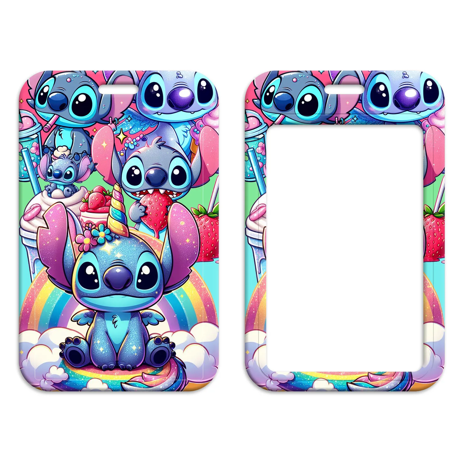 Schattige Stitch Credential Houder Alien Cartoon Nekband Lanyard Telefoonband Id Badge Houder Sleutelhanger Sleutelhangers Accessoires