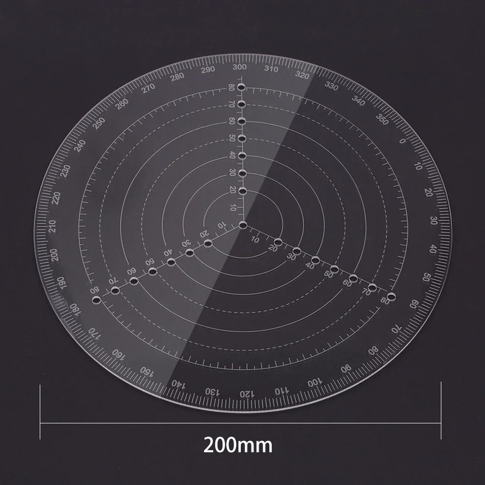 1/2Pcs 200mm Circle Gage 0-360° Angle Round Center Finder Compass Lathe Centering Tool Drawing Circles Diameter Circle Gage