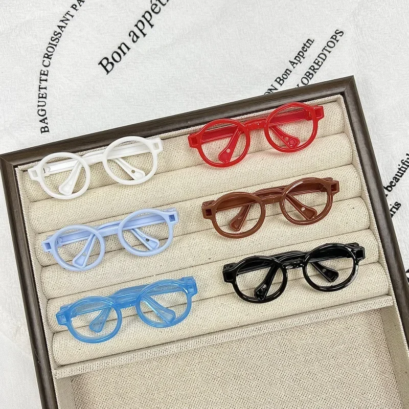 6.5 سنتيمتر نظارات بلاستيكية شفافة ل 1/8 1/6 1/3 1/4 BJD ل Labubu MSD SD أفخم ل EXO دمية النظارات الشمسية