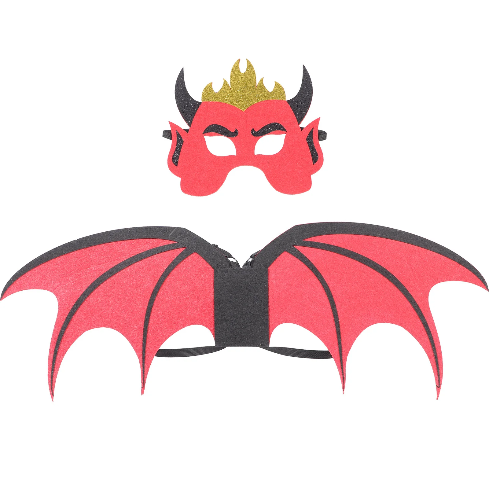 1Set Halloween Devil Wing Mask Costume Set Cosplay Prop Party Accessories Devil Horns Cosplay Wings Halloween Decoration