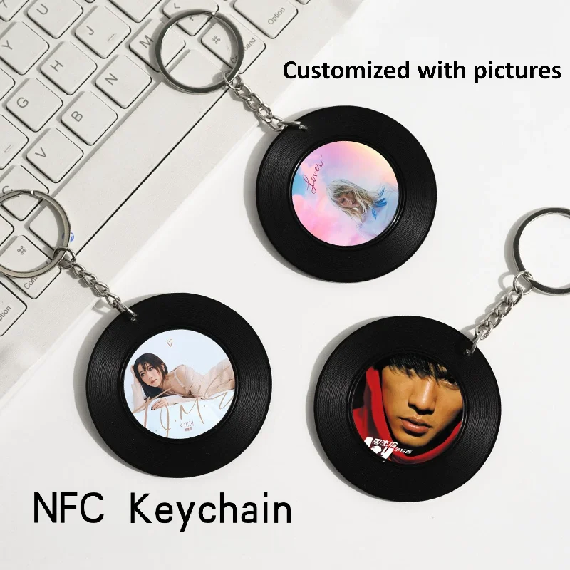 

Индивидуальный индивидуальный поп NFC Star виниловый музыкальный брелок для ключей Play Song украшение DIY кулон для влюбленных подарок