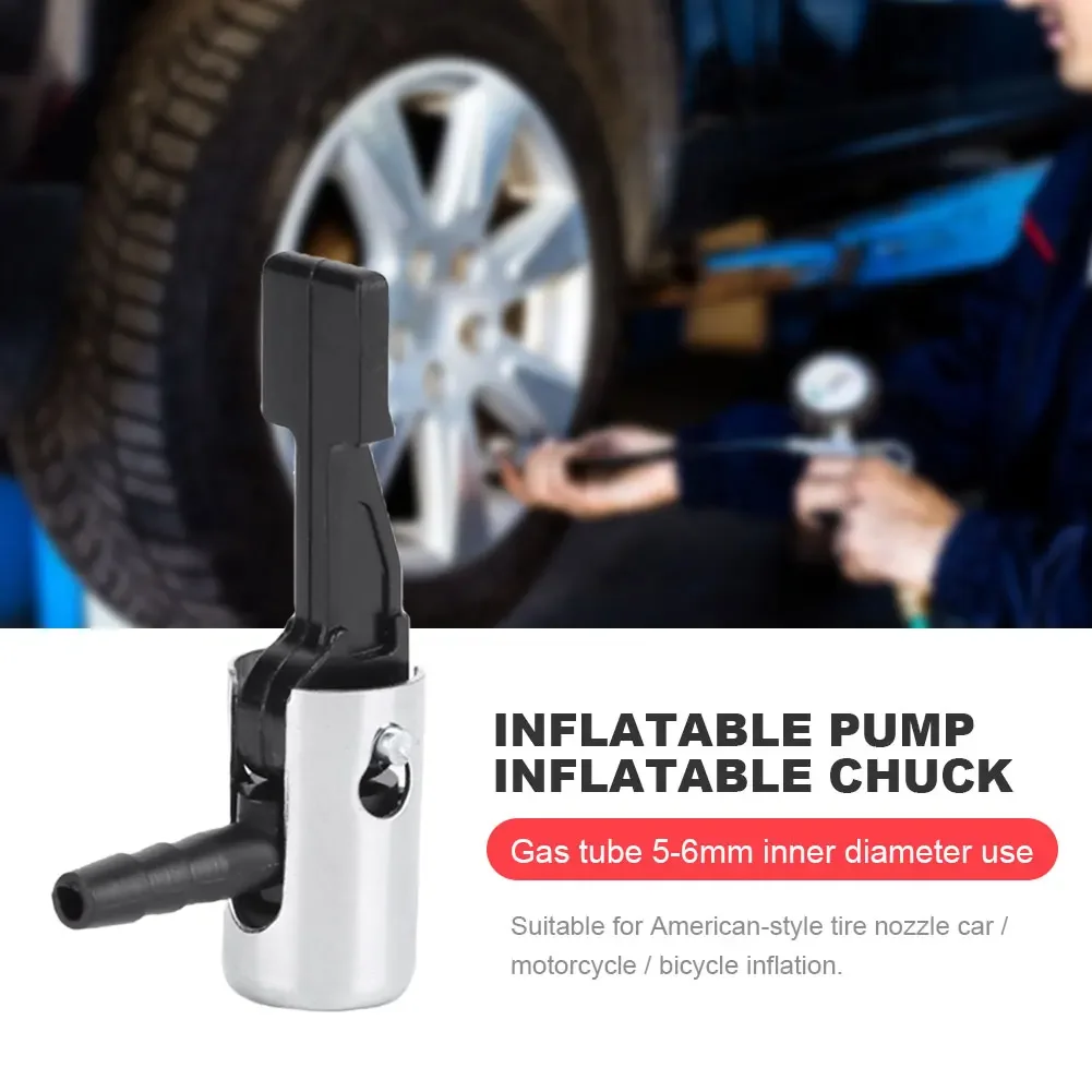 Car Tire Air Chuck Inflator Pump Valve Connector Clip-on Adapter Car Metal 5-6mm Tyre Wheel Valve Fast Inflating Inflatable Pump