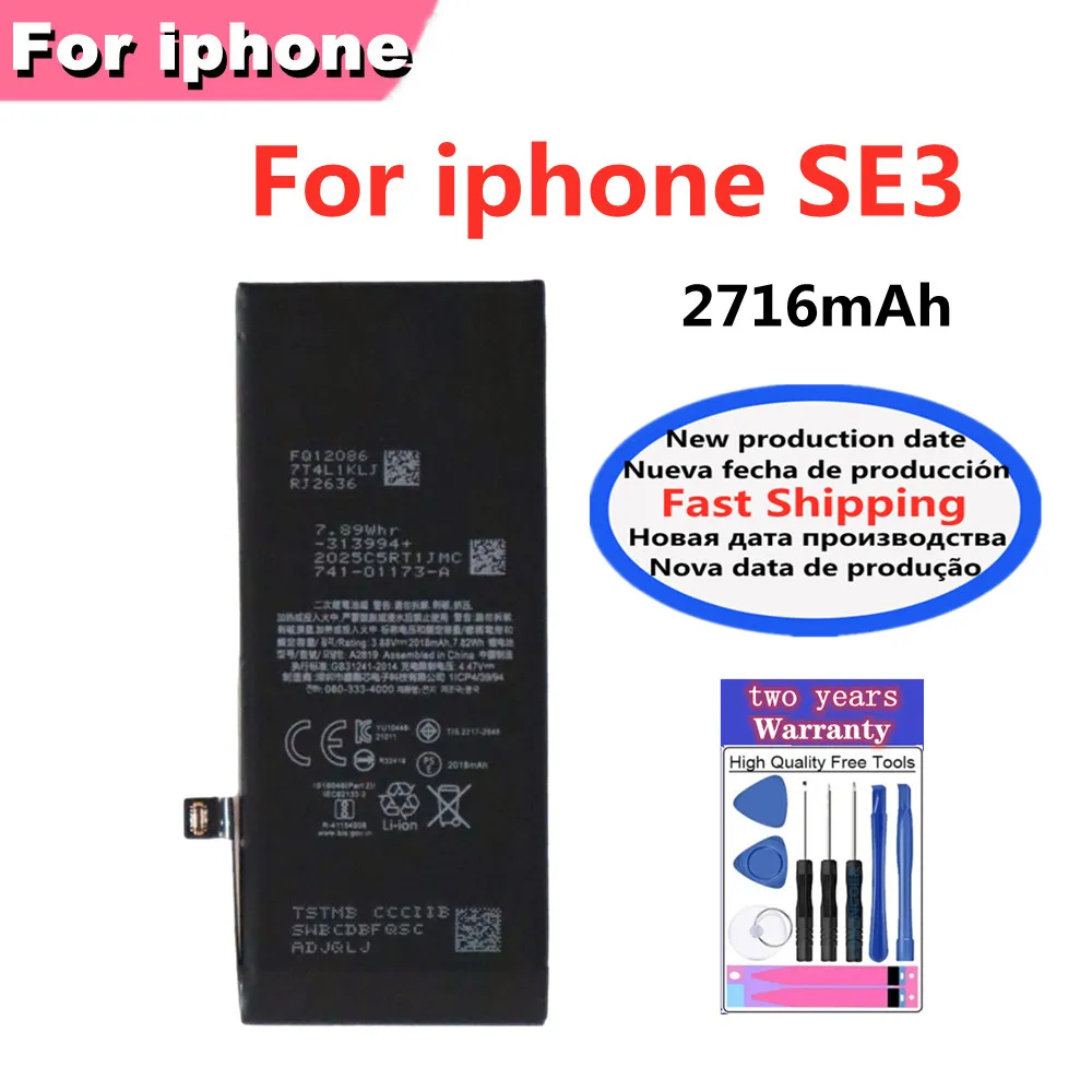 Hoge Capaciteit Batterij IP12 Voor iPhone X SE SE2 SE3 11 Pro Max XS XR 12 12Pro Max 12 mini Telefoon Batterijen + Gratis Tools