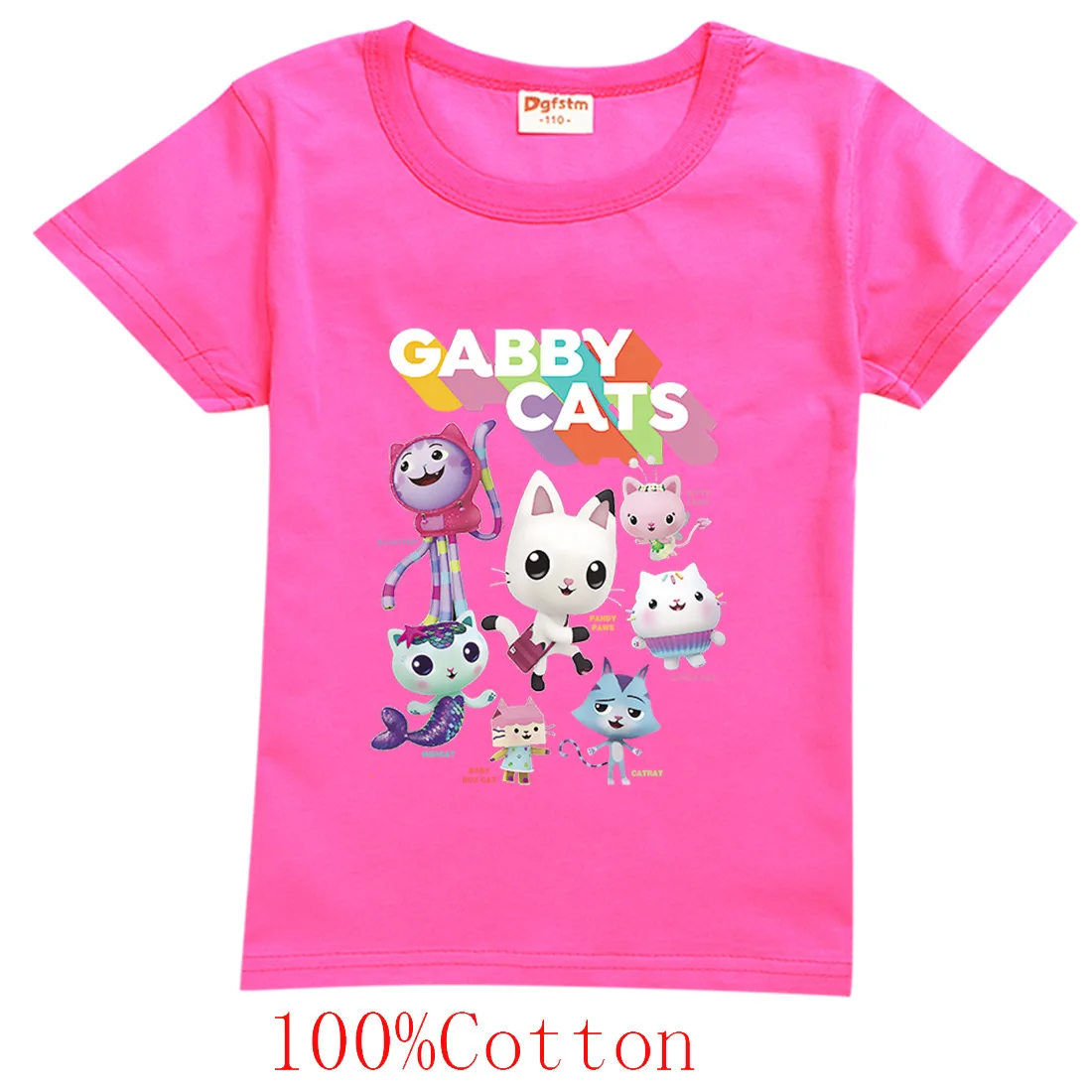 Gabby Dollhouse T-Shirt Kinder Sommerkleidung Mädchen Gabbys Chats T-Shirt Baby Jungen Kurzarm Tops Kinderkleidung für Geburtstag