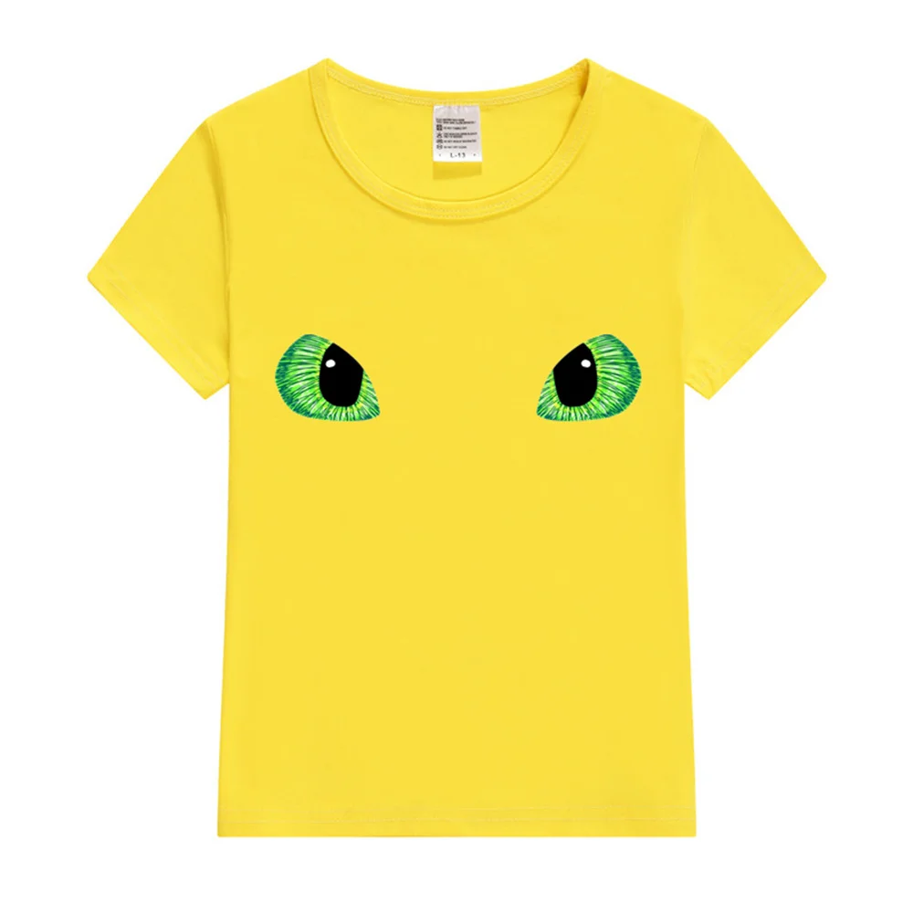 Green Toothless Dragon Eyes Drawing Kids T-Shirt Cool Children T-shirt Kids Clothes Tshirt Tops Tee Boys Girls Tee Baby Cute Y2k