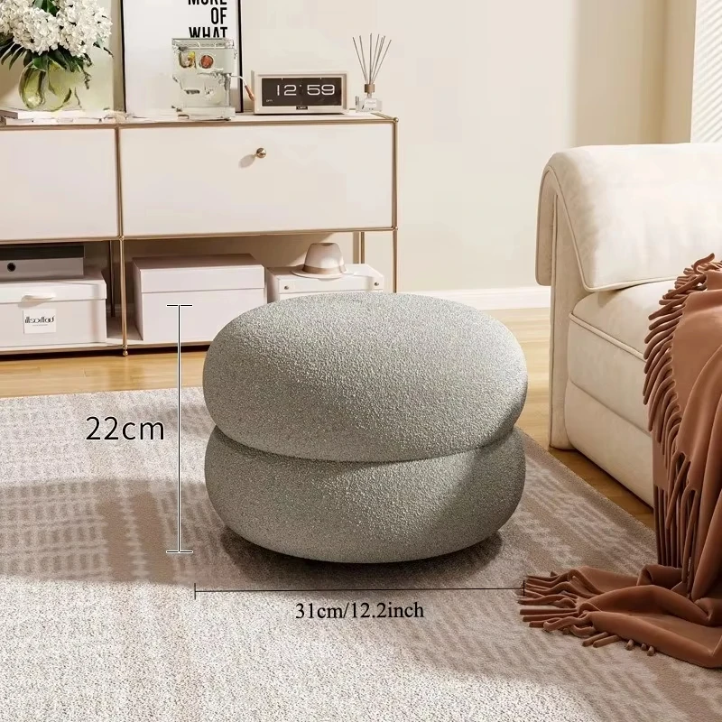 Change Shoe Bench Makeup Seat Porcelain Stool Lounge Footrest with Thick Cushion Modern Velvet Padded Stool Space-Saving Gift