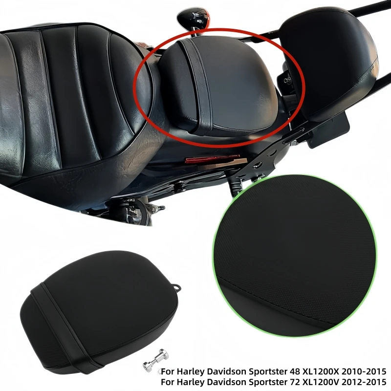 Motorcycle  PU Leather Rear Passenger Fender Seat Cushions For Harley Davidson Sportster Forty Eight XL 48 72 1200 2010-2015