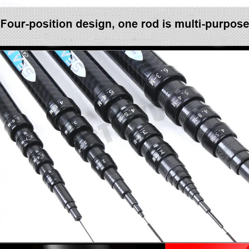 New Super-hard Ultra-light Carbon Fishing Rod Short Section Four Lengths of Each Rod Are Available Adjustable Stream Fishing Rod