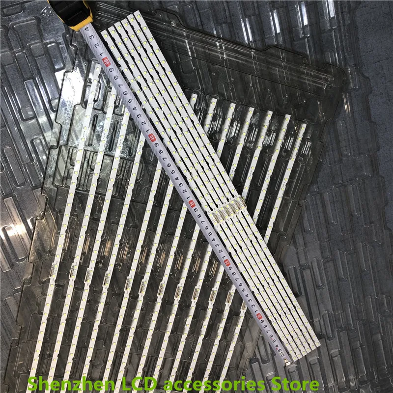 شريط LED لهاتف سامسونج AOT_49_NU7300_NU7100_2X38_3030C BN61-15483A UE49NU7100 49 بوصة يستخدم 100% جديد