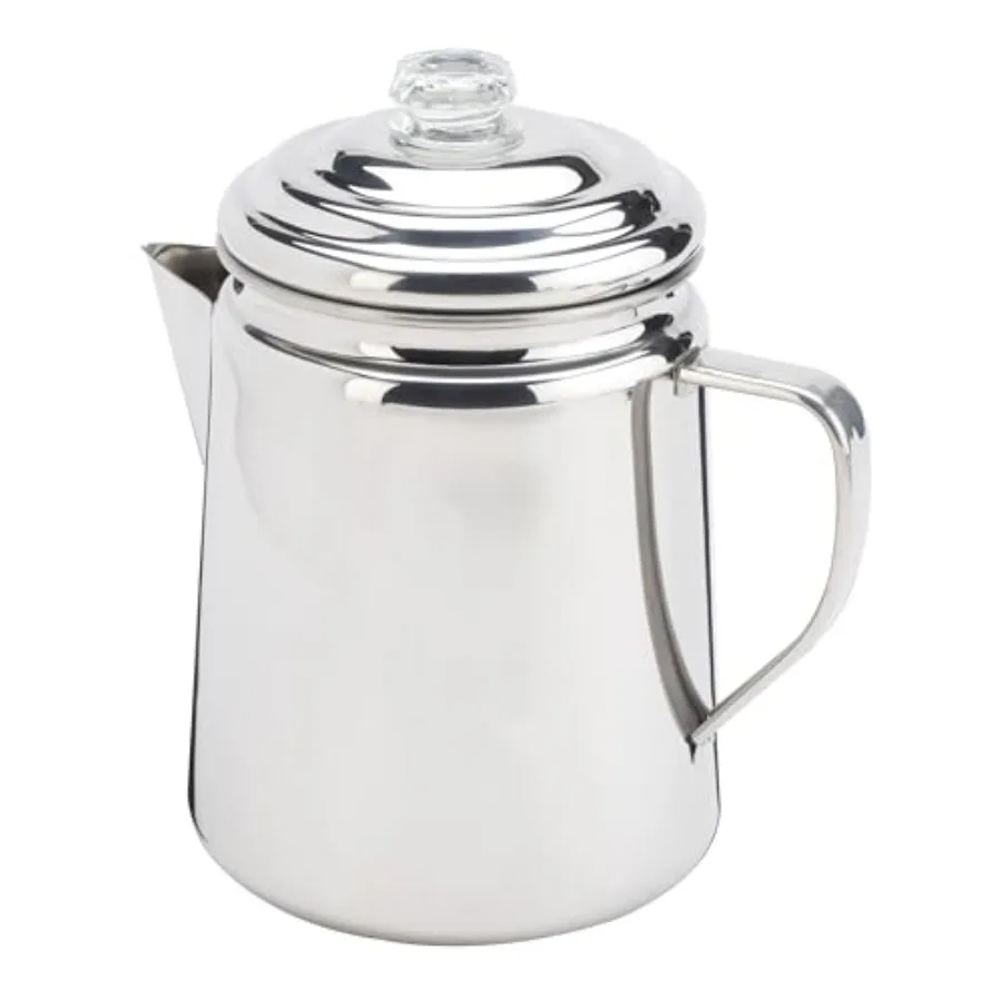 

Stainless Steel Coffee Percolator 12-Cup Capacity Durable Outdoor Coffee Maker for Camping Backpacking RV Stovetop Campfire and